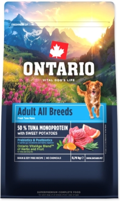 Krmivo Ontario Adult All Breeds Monoprotein Turkey & Sweet Potatoes 0,75kg