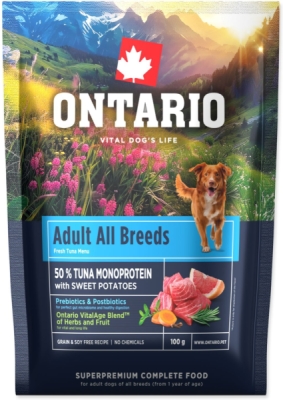 Vzorek Ontario Adult All Breeds Monoprotein Tuna & Sweet Potatoes 0,1kg