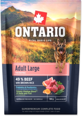Vzorek Ontario Adult Large Beef & Brown Rice 0,1kg
