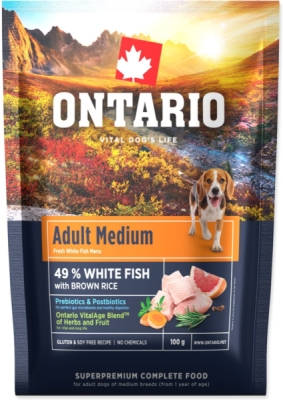 Vzorek Ontario Adult Medium Fish & Brown Rice 0,1kg
