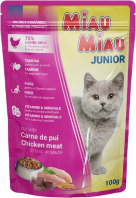 Miau Miau Cat Junior kuřecí, kapsa 100 g