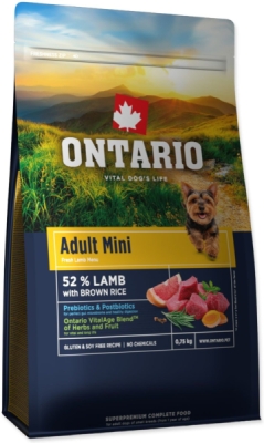 Krmivo Ontario Adult Mini Lamb & Brown Rice 0,75kg