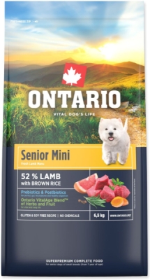 Krmivo Ontario Senior Mini Lamb & Brown Rice 6,5kg