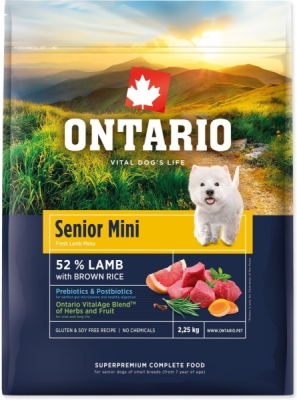Krmivo Ontario Senior Mini Lamb & Brown Rice 2,25kg