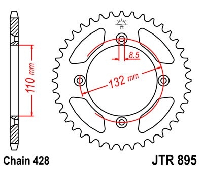 Řetězová rozeta JT JTR 895-46 46 zubů, 428