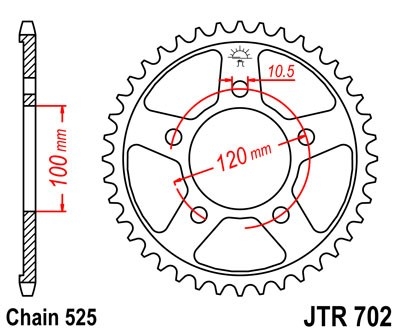 Řetězová rozeta JT JTR 702-42 42 zubů, 525