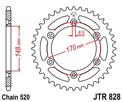 Řetězová rozeta JT JTR 828-42 42 zubů, 520
