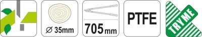 Yato Nůžky na větve 705mm (průměr 35mm) šikmý stříh