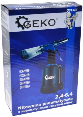 Pneumatická nýtovačka, nýtovací pistole 2,4-6,4mm GEKO G01347