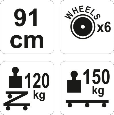 Lehátko/křeslo pojízdné (skládací) 91cm Yato YT-08802