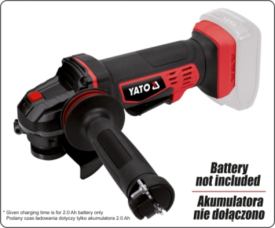 Bruska úhlová AKU 125 mm 18V 10000 ot. (bez baterie) Yato YT-82827