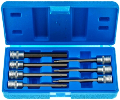 Zástrčné hlavice Imbus 3/8", rozměry H3 - H10, prodloužené 110 mm, sada 7 ks - SATRA S-SLH738