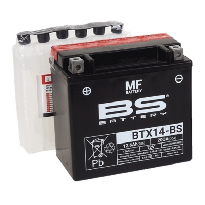Bezúdržbová motocyklová baterie BS-BATTERY BTX14-BS (YTX14-BS)