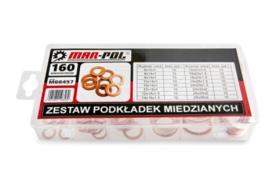 Měděná podložka, sada 160ks MAR-POL M66457