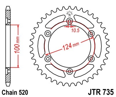 Řetězová rozeta JT JTR 735-43 43 zubů, 520