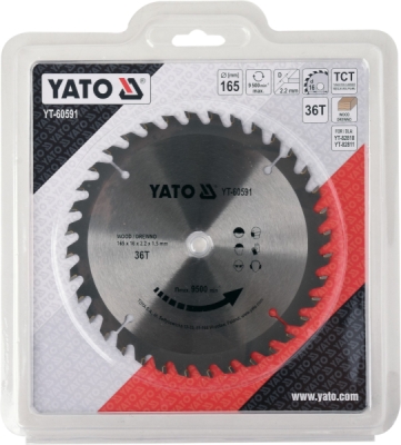Kotouč na dřevo TCT 165 x 16 mm 36z (pro YT-82810) Yato YT-60591