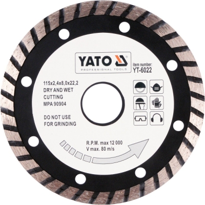 Yato Kotouč diamantový 115 x 22,2 x 2,4 mm turbo