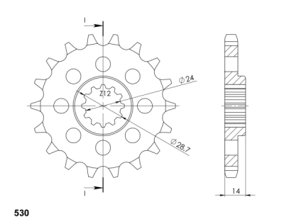 Řetězové kolečko SUPERSPROX CST-1529:17.2 CST-1529:17 17 zubů, 530 (043.1529:17)