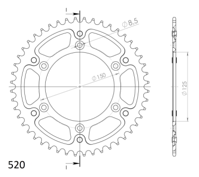 Rozeta SUPERSPROX STEALTH RST-990:49-BLU modrá 49 zubů, 520