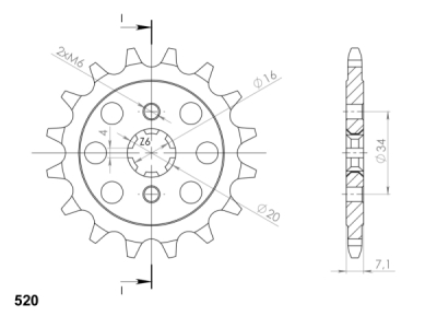 Řetězové kolečko SUPERSPROX CST-1903:14 14 zubů, 520