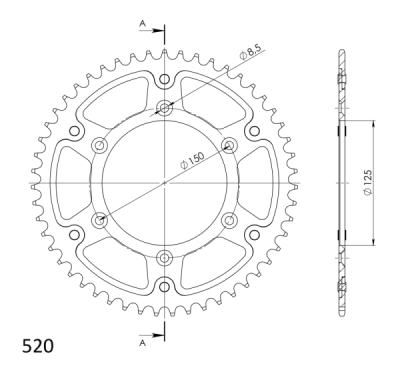 Rozeta SUPERSPROX STEALTH RST-990:50-GLD zlatá 50 zubů, 520