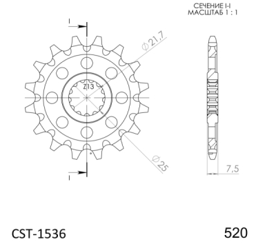Řetězové kolečko SUPERSPROX CST-1536:16 16 zubů, 520