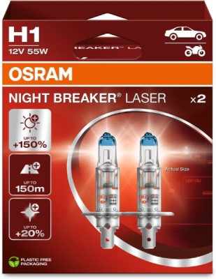 Žárovka Osram H1, Night Breaker Laser Next Gen. 64150NL-2HB