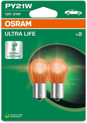 Žárovka Osram PY21W, Ultra Life 7507ULT-2BL