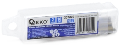 Kobaltový vrták do kovu HSS-Co, DIN 338, 2mm, 10ks GEKO G37020
