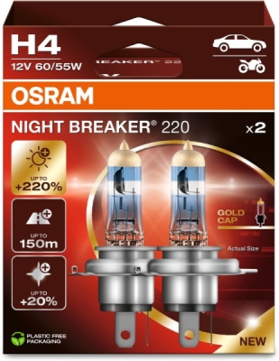 Žárovka Osram H4, Night Breaker 200 64193NB220-2HB