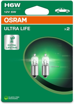 Žárovka Osram H6W, Ultra Life 64132ULT-2BL