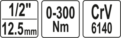Momentový klíč 1/2" výchylný 0-300Nm Yato YT-07641