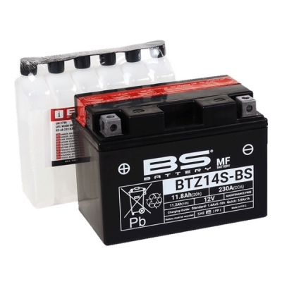 Bezúdržbová motocyklová baterie - max. 20° náklon BS-BATTERY BTZ14S-BS (YTZ14S-BS)
