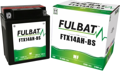 Bezúdržbová motocyklová baterie FULBAT FTX14AH-BS (YTX14AH-BS)