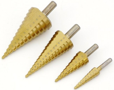 HSS stupňový vrták, sada 4ks, 4-39mm, 4-32mm, 4-20mm, 4-12mm GEKO G38503