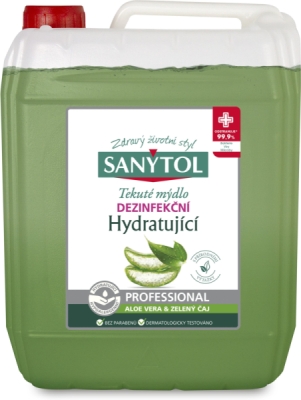 SANYTOL Dezinfekční mýdlo hydratující Professional Aloe Vera&Zelený čaj 5l