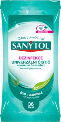 Sanytol Dezinfekce univerzální jednorázové čisticí utěrky s vůní eukalyptu 36 ks