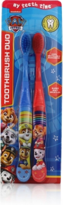 Nickelodeon Paw Patrol Toothbrush Duo Super Soft 4-6 (Blue and Red)