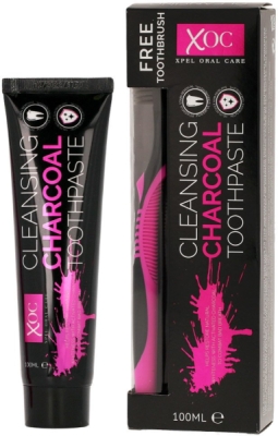 Xpel Oral Care Cleansing Charcoal zubní pasta 100 ml + zubní kartáček