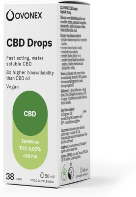 Kapky OVONEX aquahemp CBD 100 Drops broad sp. 50ml