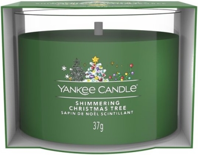 YANKEE CANDLE VOTIVNÍ SVÍČKA PLNĚNÁ VE SKLE SHIMMERING CHRISTMAS TREE