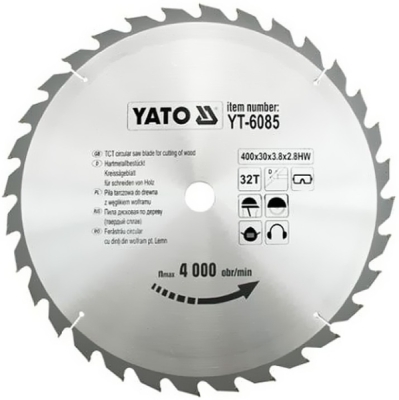 Kotouč na dřevo 400 x 30 mm 32z Yato YT-6085