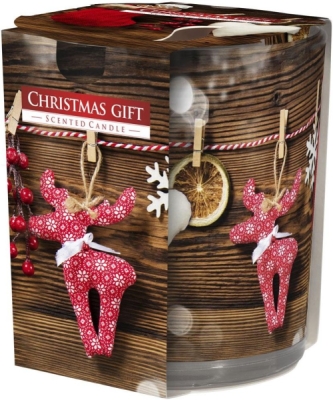 Svíce vonná sklo s folií Christmas (sn72s-07)