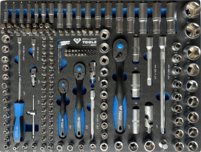 Dílenský vozík se 7 zásuvkami a 473 ks nářadí BRILLIANT Tools BT153473