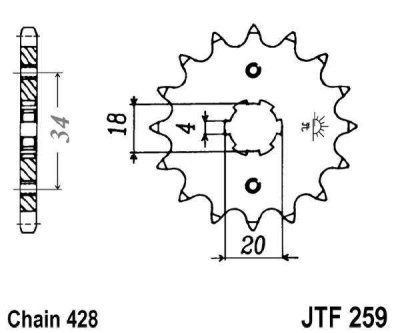 Řetězové kolečko JT JTF 259-15 15 zubů, 428