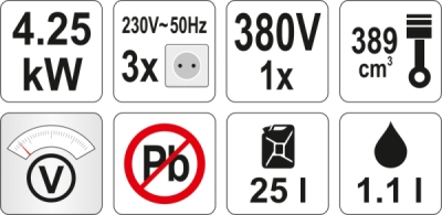 Yato YT-85460 třífázová elektrocentrála 5500 W (400 V)