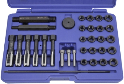 QUATROS Sada na opravu závitů žhavících svíček  M8x1/M10x1/M10x1.25/M12x1.25 33ks QS14140