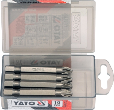 Bit křížový 1/4" PZ2 X 50mm,10ks Yato YT-78155