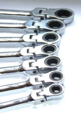 Klíče ráčnové očkoploché s kloubem 7ks 8-19mm MAR-POL M58607