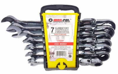 Klíče ráčnové očkoploché s kloubem 7ks 8-19mm MAR-POL M58607